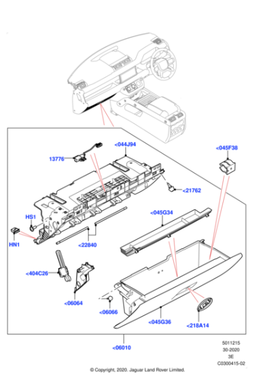 LR133422 - Land Rover Door - Glove Compartment