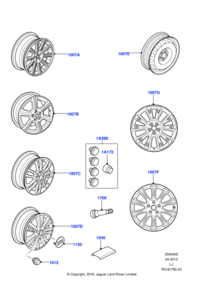 LR068126 - Land Rover Nut - Wheel