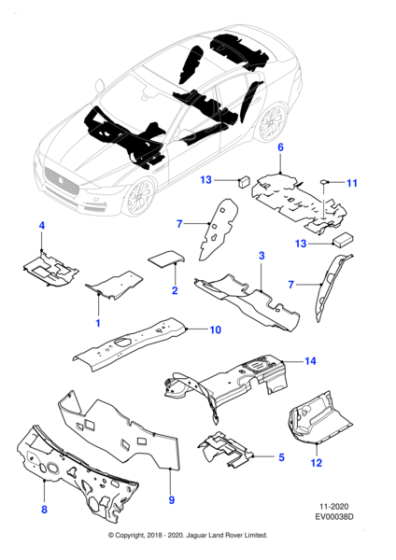 T4N35023 - Jaguar Insulation pad