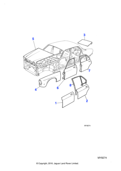 AKP1002 - Jaguar Door skin panel