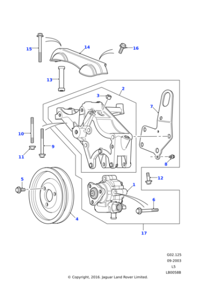 QVB500080 - Land Rover Pump assembly power assisted steering