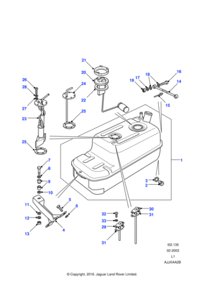 ESR4132 - Land Rover Tank assembly fuel