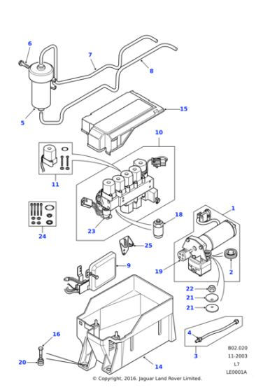 ANR3901 - Land Rover Block assembly-air suspension valve