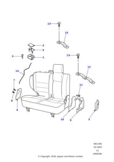 HWO100020CCG - Land Rover Indicator-rear seat release mechanism lock