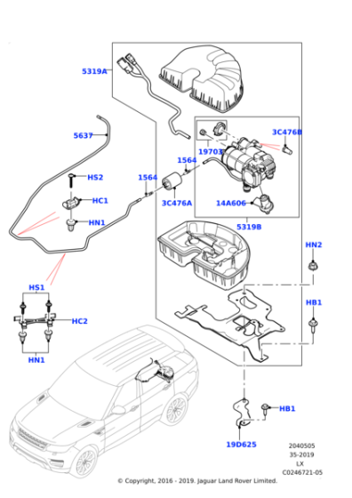 LR069693 - Land Rover Compressor - Suspension Levelling