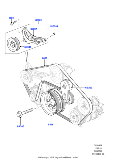 LR011345 - Land Rover Belt