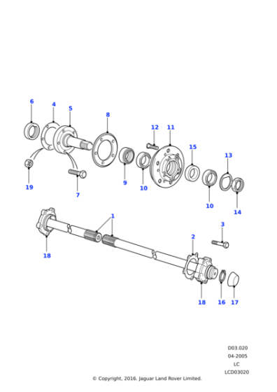 LR072976 - Land Rover Shaft-rear axle half
