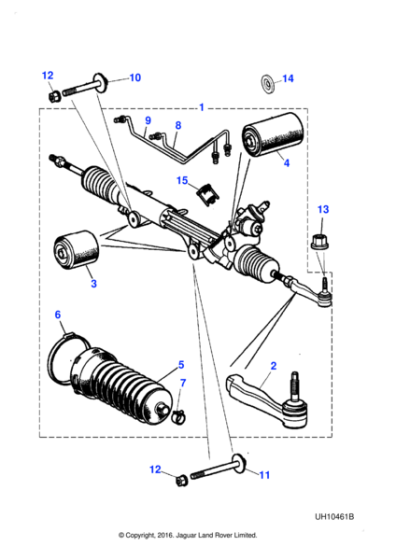 XR856019 - Jaguar Steering rack and pinion