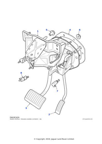 ANR3749 - Land Rover Pedal & bracket assembly brake/clutch/accelerator