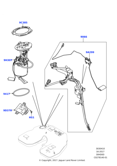 LR086498 - Land Rover Sensor - Fuel Level