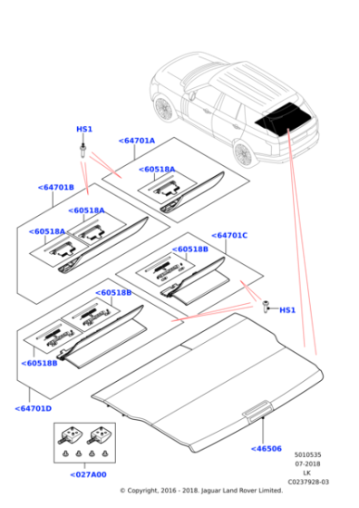 LR099676 - Land Rover Panel - Rear Package Tray Trim