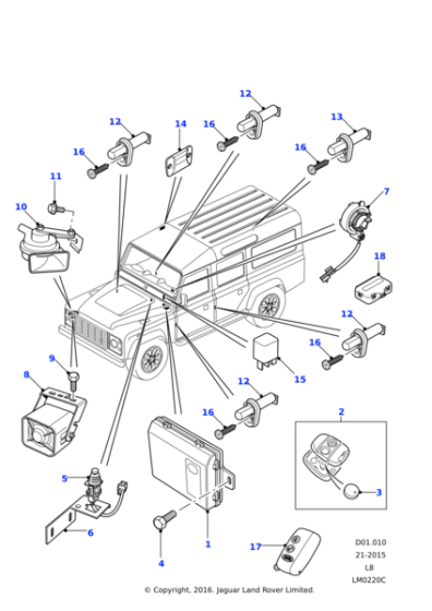 LR012194 - Land Rover Sounder unit burglar alarm