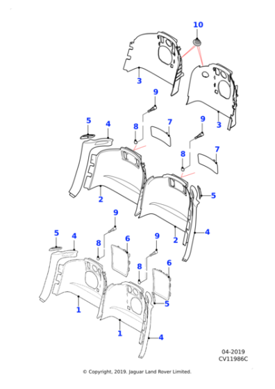 T2R22717PVJ - Jaguar Bulkhead cover