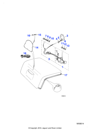 BD36005 - Jaguar Trunk lid hinge