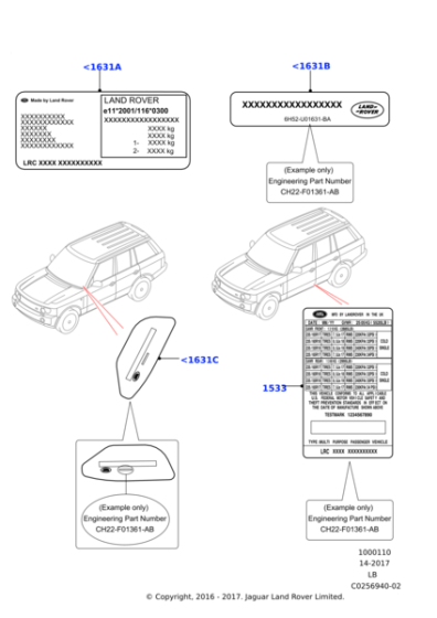 JLM21731HW - Land Rover Label - Vehicle Identification