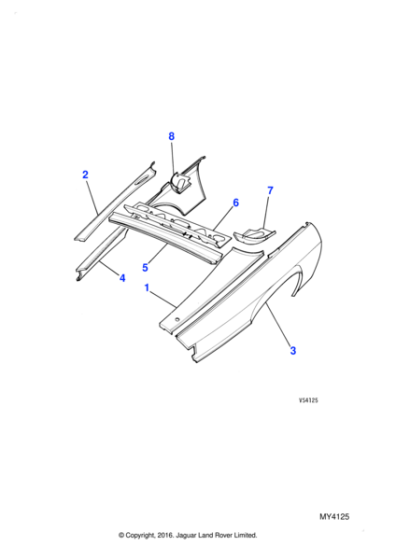BAC8274 - Jaguar Tonneau panel