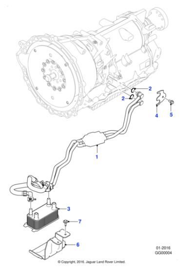 T4A15334 - Jaguar Oil cooler pipe