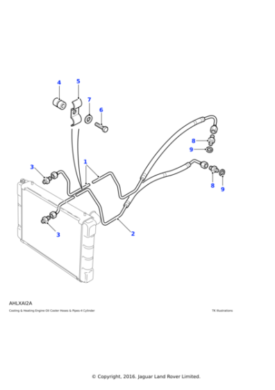 ESR1913 - Land Rover Pipe-oil cooler to engine