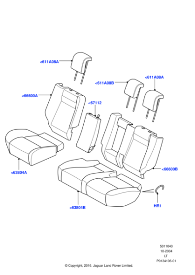 HLH500850SBB - Land Rover Head Rest