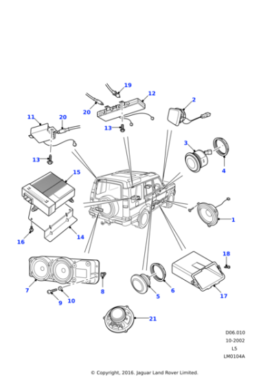 XQN000020 - Land Rover Tweeter audio system