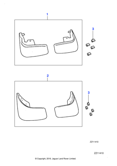 Genuine Jaguar Mudflaps - Front (C2D12682)