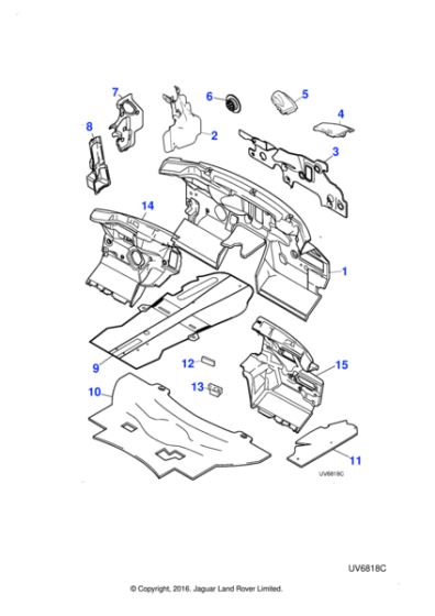 XR814154 - Jaguar Bulkhead insulation