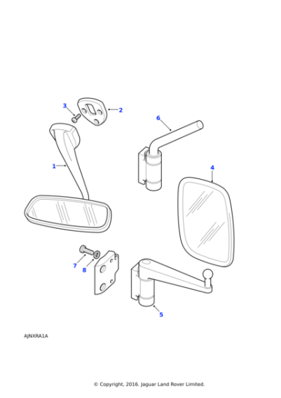 STC60727 - Land Rover Mirror assembly-external head