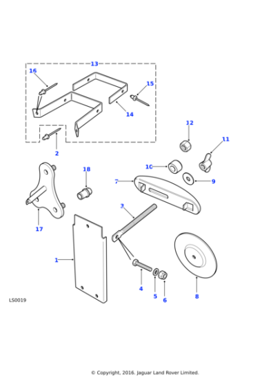KTP500010 - Land Rover Plate-spare wheel retention