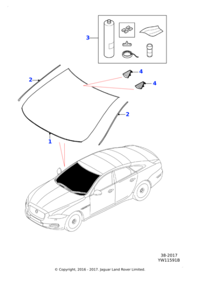 C2D12749 - Jaguar Windscreen finisher