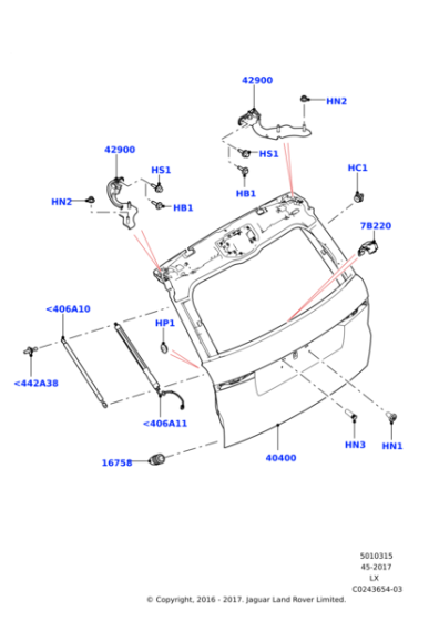 LR104909 - Land Rover Lift - Tailgate - Electric