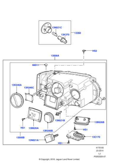 LR028500 - Land Rover Headlamp