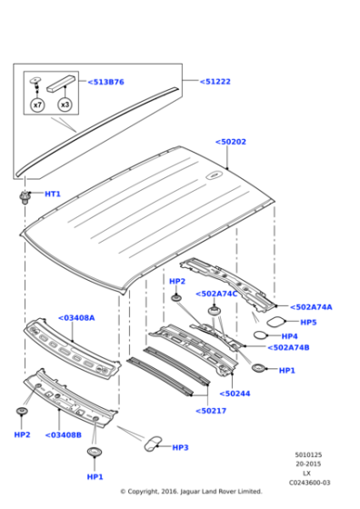 LR094393 - Land Rover Weatherstrip