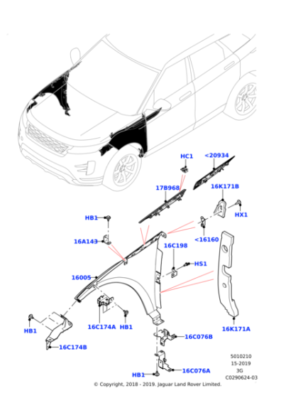 LR126255 - Land Rover Bracket - Fender Mounting