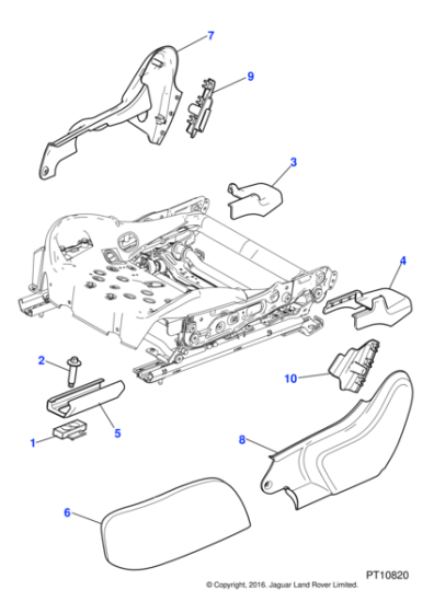 XR835596LJK - Jaguar Seat slide cover