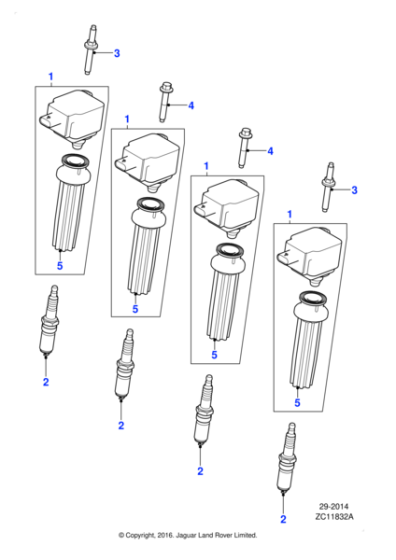 JDE39937 - Jaguar On plug ignition coil