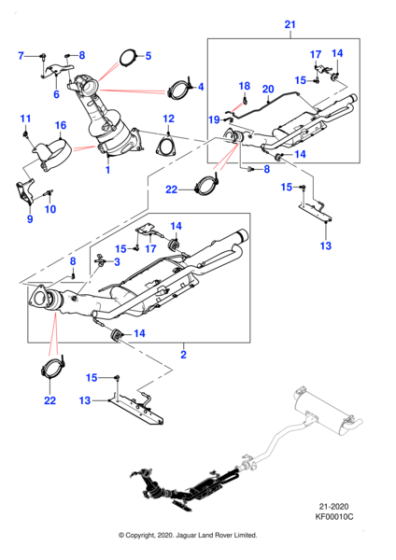 J9C22873 - Jaguar Front pipe and particulate filter
