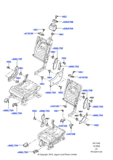HXT501100PVJ - Land Rover Cover - Seat Back Hinge