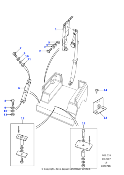 LR012450 - Land Rover Bracket-rear seat belt anchorage