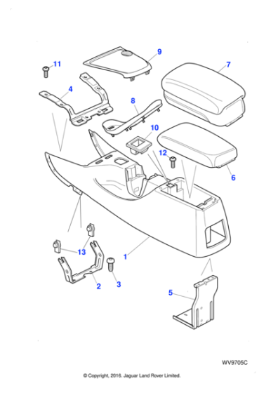 C2S17784NED - Jaguar Console armrest/lid