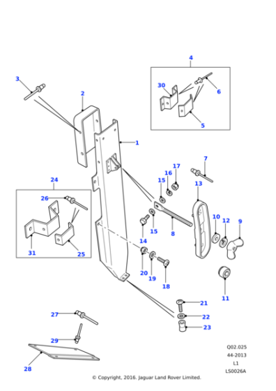 MTC1584 - Land Rover Bracket assembly-spare wheel retention mounting
