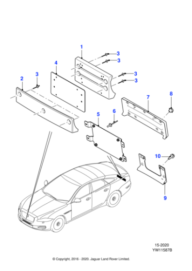 T2R11411 - Jaguar Plate - Mounting