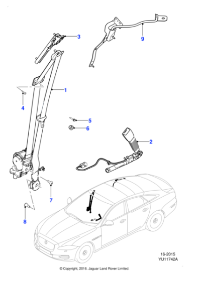 C2D17867LMK - Jaguar Seatbelt
