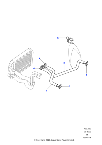 JHC100460 - Land Rover Hose-outlet heater