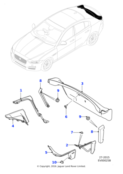 T4N3019 - Jaguar Tailgate finisher