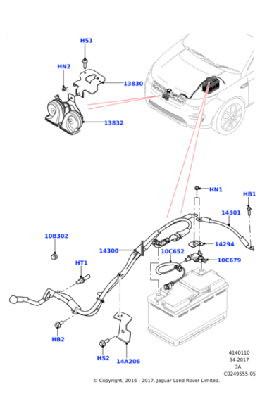 LR059819 - Land Rover Cable - Battery Positive