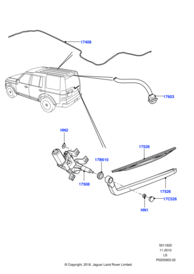 LR029682 - Land Rover Motor - Wiper