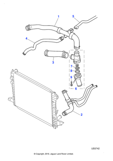 AJ81766 - Jaguar Thermostat housing