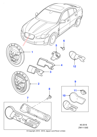 C2D52972 - Jaguar Radiator grille badge