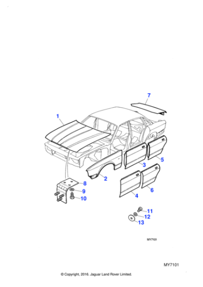 JLM11029 - Jaguar Door skin panel