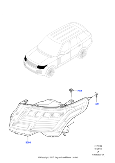 LR139458 - Land Rover Headlamp